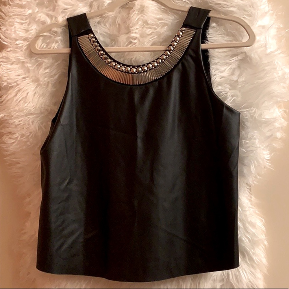 Eight Sixty Faux Leather Top